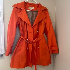 Orange Michael Kors Trench Coat Jacket